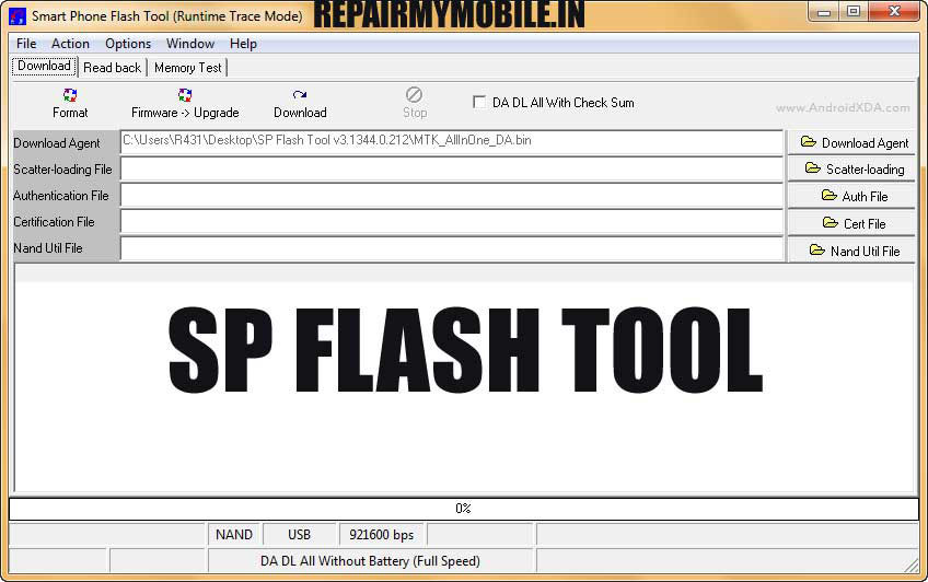 sp flash tool version 5.1532